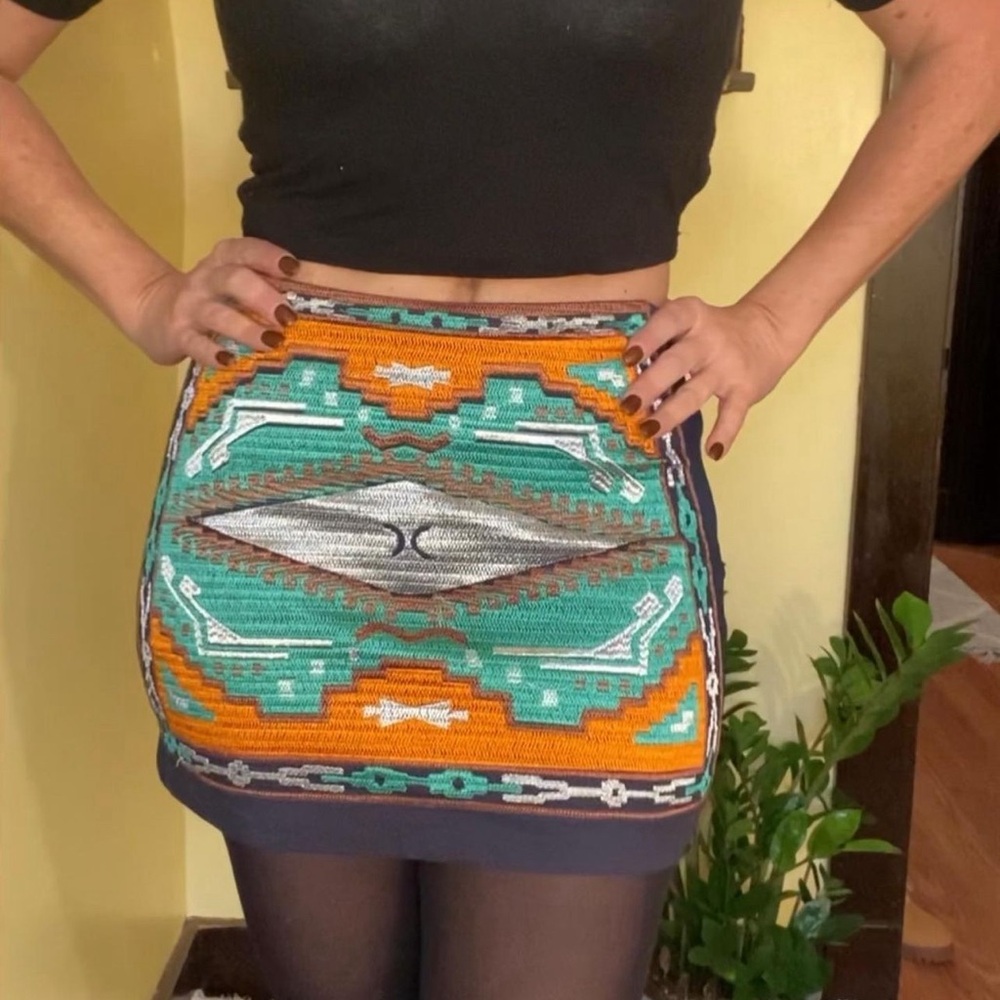 Luxe Embroidered Mini Skirt